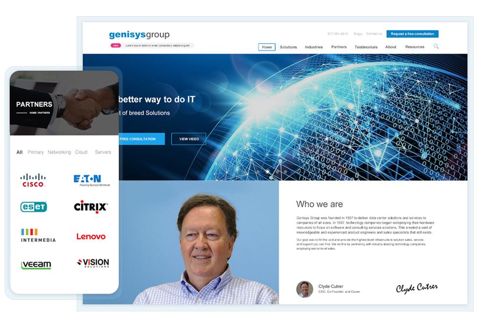 Website for “Genisys Group”. Franklin, USA