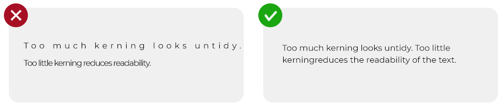 Too large/small kerning