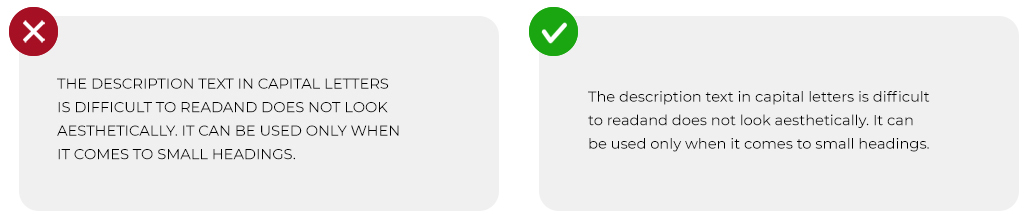 Glavni tekst velikim slovima